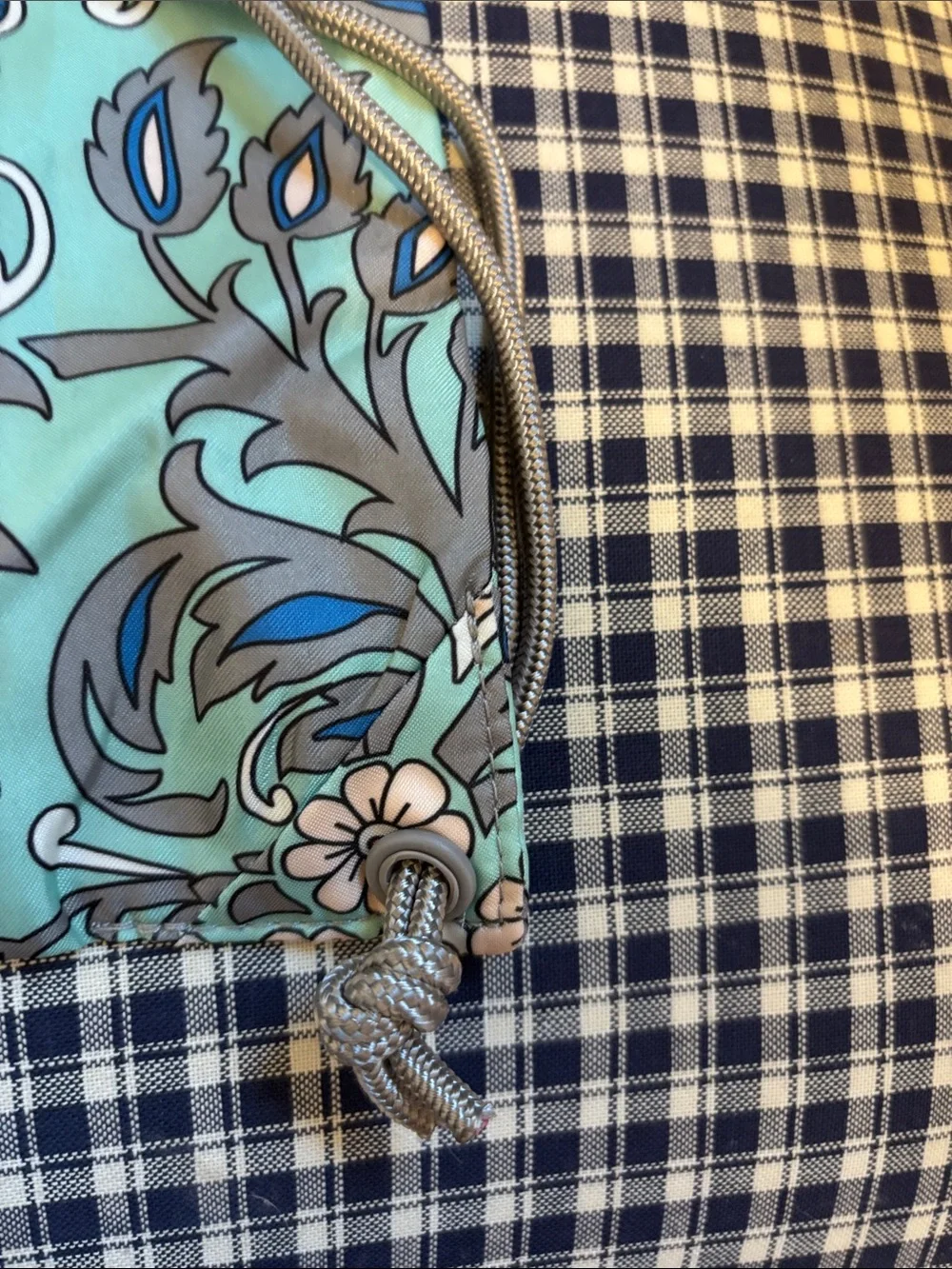 Vera Bradley drawstring backpack in Aqua Floral Drawstring